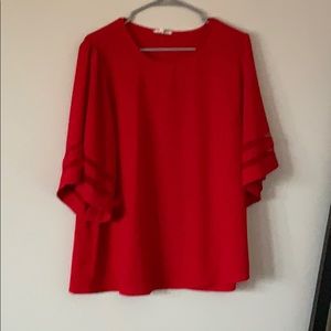Maurices red 3/4 bell sleeve shirt